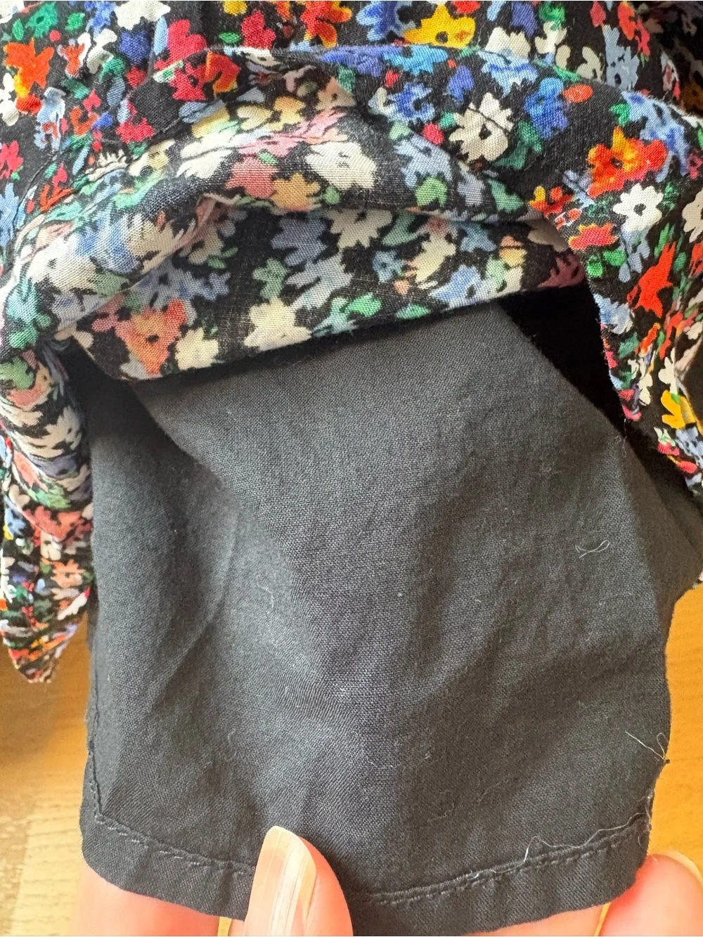 Gap Kids Multi-Colored Floral and Black Dress Size 6/7